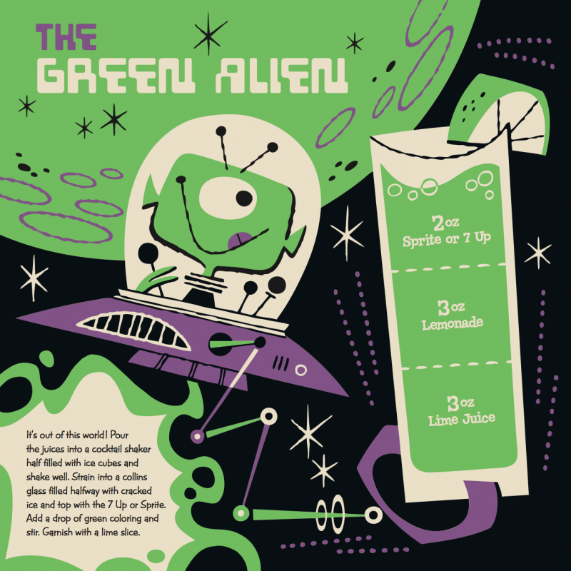 Green Alien Kiddie Cocktail Recipe